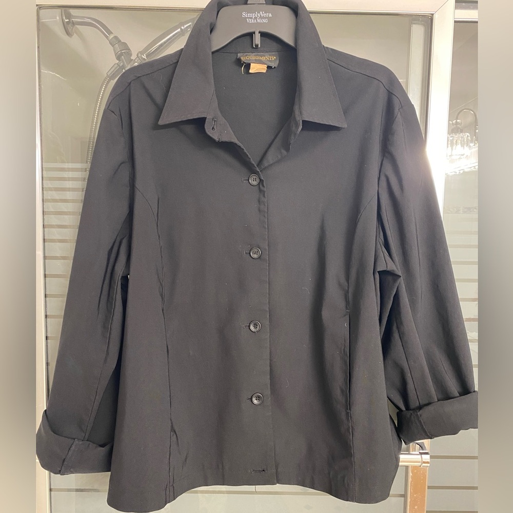 Vintage Requirements Women’s Black Button-Up Light blazer jacket May fit SZ L